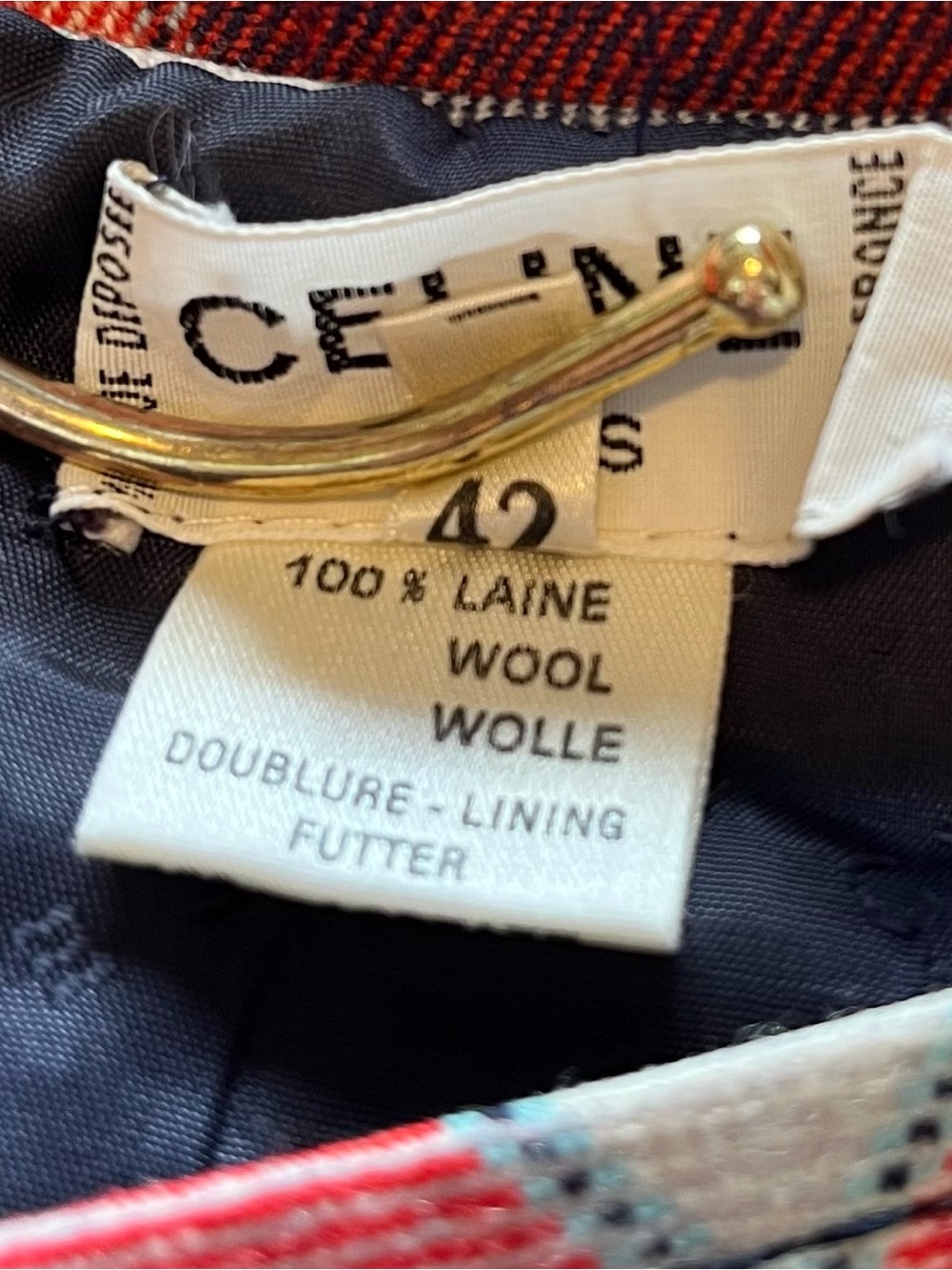 Celine Vintage A-line Pleated Wool Midi-Skirt Size 42 / Size 10 CAN/US - Picture 15 of 16